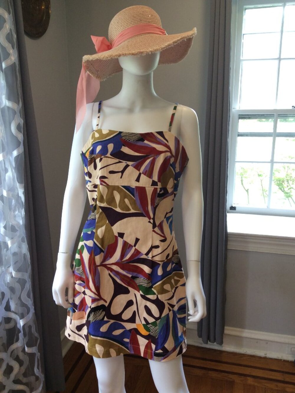 Avec Les Filles Abstract Print Mini Dress Colorful Designer Slip Dress